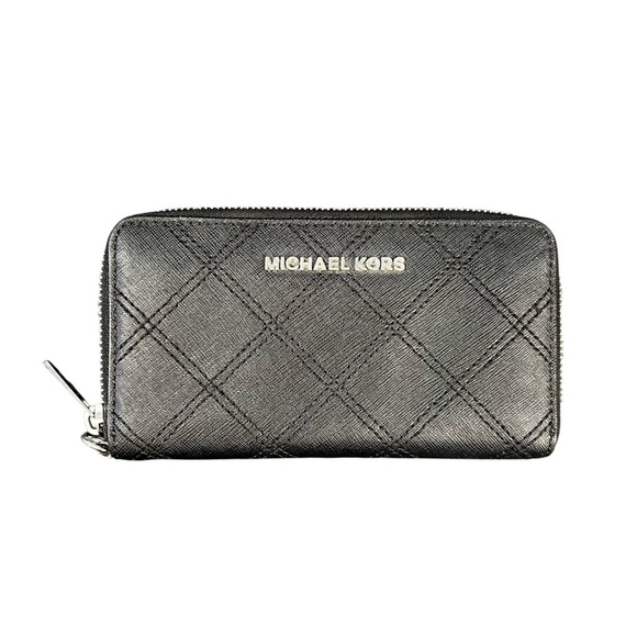 Michael Kors Black Stitched Zip Wallet - Picture 2 of 7